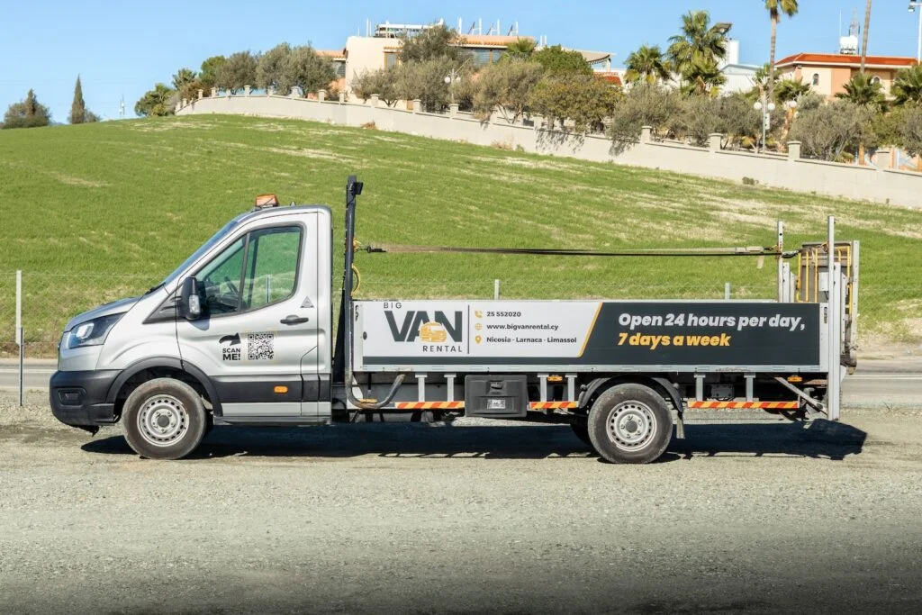 Tail lift van from Big Van Rentals for rent in Cyprus